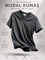 BYMN V YAKA MODAL KUMAŞ KADIN FÜME T SHIRT