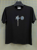 BYMN YILDIZ İŞLEMELİ KADIN SİYAH TSHIRT 