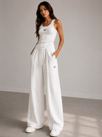 CK BEYAZ BELİ LASTİKLİ ALT VE KALIN ASKILI ATLET  KADIN TAKIM 