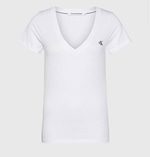 CLVN BEYAZ V YAKA NAKIŞLI KADIN TSHIRT