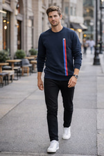 ERKEK YUVARLAK YAKA LOUIS LACİVERT SWEATSHIRT 