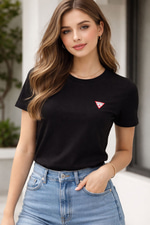 GSS KÜÇÜK LOGO NAKIŞ SİYAH KADIN T-SHIRT