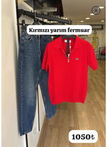 LCST YARIM FERMUAR KIRMIZI KADIN TRİKO