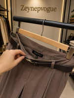 MSSİMO KADIN YÜKSEK BEL KEMERLİ KAHVE PANTALON