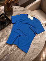 PRL YUVARLAK YAKA BEYAZ LOGO KADIN MAVİ TSHIRT 