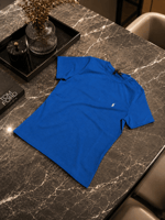 PRL YUVARLAK YAKA BEYAZ LOGO KADIN MAVİ TSHIRT 
