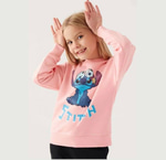 STITCH PEMBE ÇOCUK SWEATSHIRT