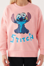 STITCH PEMBE ÇOCUK SWEATSHIRT