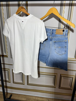 TH  BASKILI KADIN TSHIRT BEYAZ