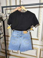 TH  BASKILI KADIN TSHIRT SİYAH
