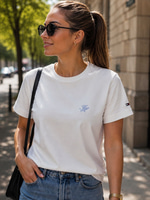 TH MAVI NAKIŞ LOGOLU BEYAZ KADIN T SHIRT