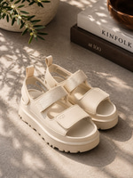 UG KADIN GOLDEN GOLW KREM CIRT CIRT BANTLI SANDALET 