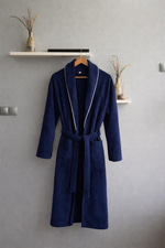 UNISEX KOYU MAVİ İTHAL BORNOZ