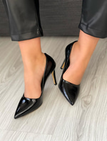 Venüs Model Özel Seri Klasik Stiletto Siyah Kırışık