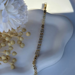 14 K Özel Seri Zirkon Taşlı Şerit Zincir Bileklik (17+2 cm)
