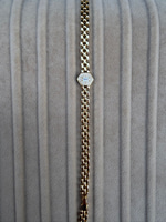 14K Altın Kaplama Altıgen Model Taşlı Bileklik (17+2 cm)