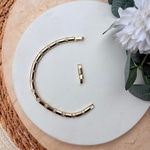 14K Altın Kaplama Araları Mini Taşlı Zarif Bileklik (17+2 cm)