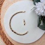 14K Altın Kaplama Araları Mini Taşlı Zarif Bileklik (17+2 cm)