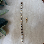 14K Altın Kaplama Baget Taşlı Oval Bileklik (17+2 cm)