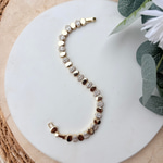 14K Altın Kaplama Baget Taşlı Oval Bileklik (17+2 cm)