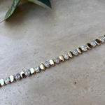 14K Altın Kaplama Baget Taşlı Oval Bileklik (17+2 cm)
