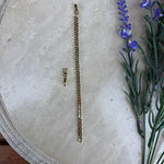 14K Altın Kaplama Çift Sıra Mini Yıldızlı Bileklik (17+2cm)