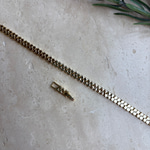 14K Altın Kaplama Çift Sıra Yıldızlı Bileklik (17+2 cm)