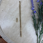 14K Altın Kaplama Çift Sıra Yıldızlı Bileklik (17+2 cm)