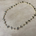 14K Altın Kaplama Damla Çerçeveli Renkli Zirkon Taş Kolye (45 cm)