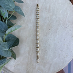 14K Altın Kaplama Dikdörtgen Üçgen Detaylı Taşlı Bileklik (17+2 cm)