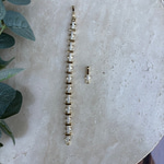 14K Altın Kaplama Dikdörtgen Üçgen Detaylı Taşlı Bileklik (17+2 cm)