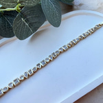 14K Altın Kaplama Farklı Kesim Taşlı Bileklik (17+2 cm)