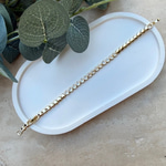 14K Altın Kaplama Kalp Detaylı Taşlı Bileklik (17+2 cm)