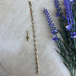 14K Altın Kaplama Kare Renkli Taşlı Bileklik (17+2 cm)