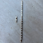 14K Altın Kaplama Kareli Taşlı Bileklik (17+2 cm)