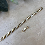 14K Altın Kaplama Markiz Model Taşlı Bileklik (17+2 cm)