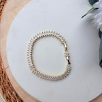 14K Altın Kaplama Markiz Taşlı Tamtur Bileklik (17+2 cm)