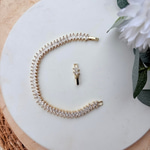 14K Altın Kaplama Markiz Taşlı Tamtur Bileklik (17+2 cm)