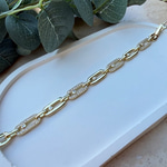 14K Altın Kaplama Messi Model Taşlı Bileklik (17+2 cm)