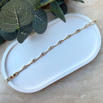 14K Altın Kaplama Renkli Mini Yıldız Taşlı Zarif Bileklik (17+2 cm)