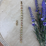 14K Altın Kaplama Renkli Taşlı Gold Çiçek Bileklik (17+2cm)