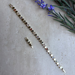 14K Altın Kaplama Renkli Taşlı Petek Model Bileklik (17+2 cm)