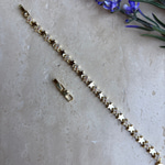 14K Altın Kaplama Renkli Yıldız Taşlı Gold Bileklik (17+2 cm)