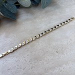 14K Altın Kaplama Taşlı Üçgen Bileklik (17+2 cm)