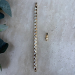 14K Altın Kaplama Taşlı Üçgen Bileklik (17+2 cm)