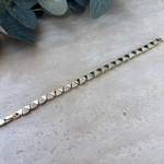14K Altın Kaplama Taşlı Üçgen Bileklik (17+2 cm)