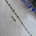 14K Altın Kaplama Üçgen Detaylı Taşlı Bileklik (17+2 cm)