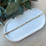 14K Altın Kaplama Yuvarlak Taşlı Bileklik (17+2 cm)