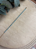14K Özel Seri Açık Mavi Boncuklu Bileklik (17+3 cm)
