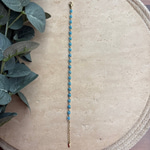 14K Özel Seri Açık Mavi Boncuklu Bileklik (17+3 cm)